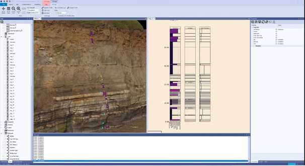 sedimentary log display in VRGS
